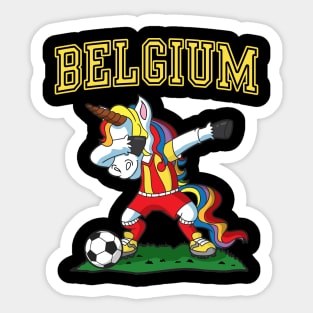 Belgium Soccer Football Unicorn Player Team Coach Sticker